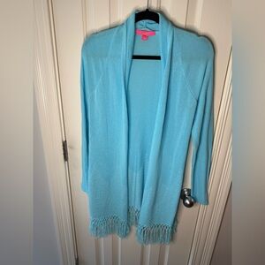 Lilly Pulitzer Blue Ibiza Tatum Cardigan Size Medium